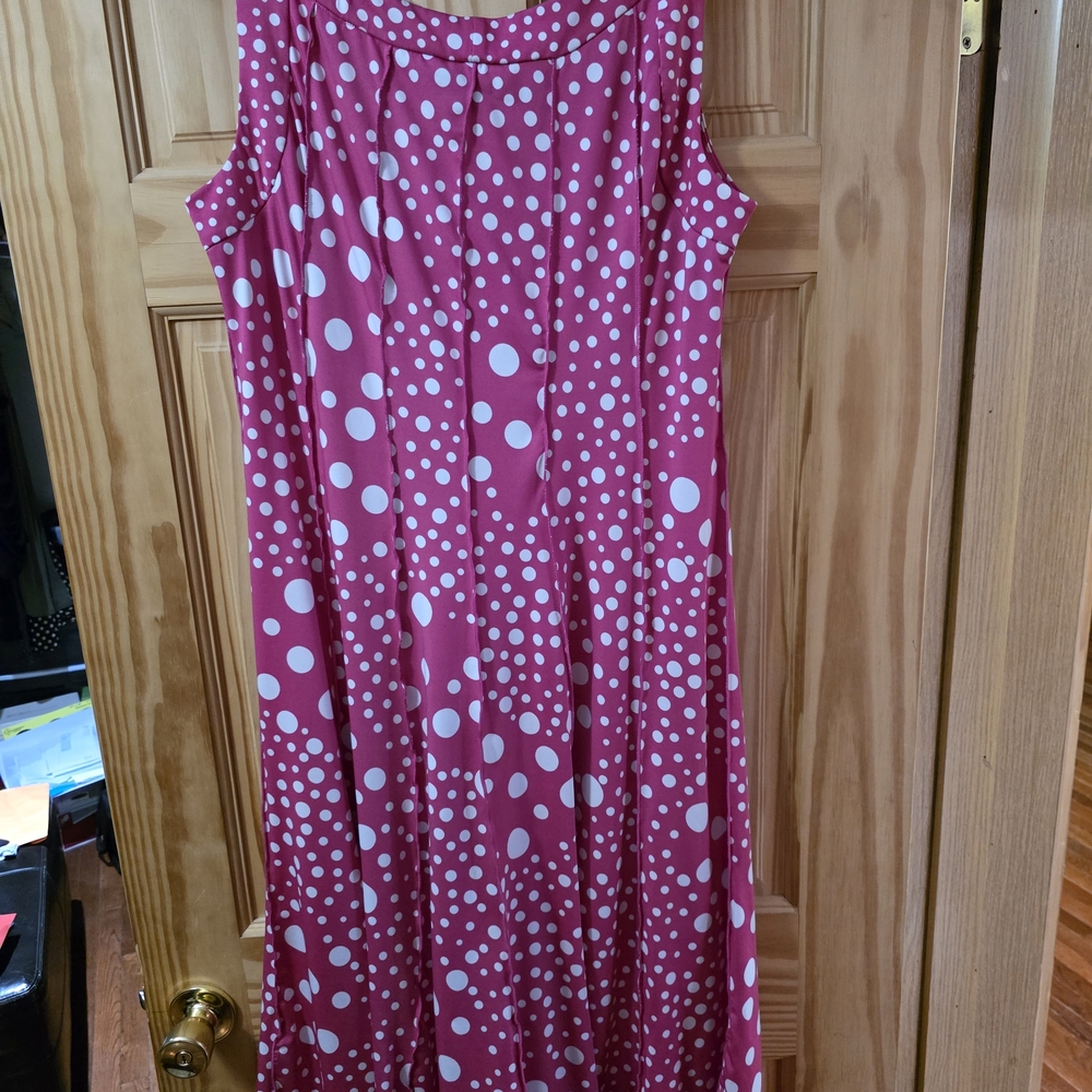 Perceptions Pink and White Polka Dot Dress - Picture 4 of 4